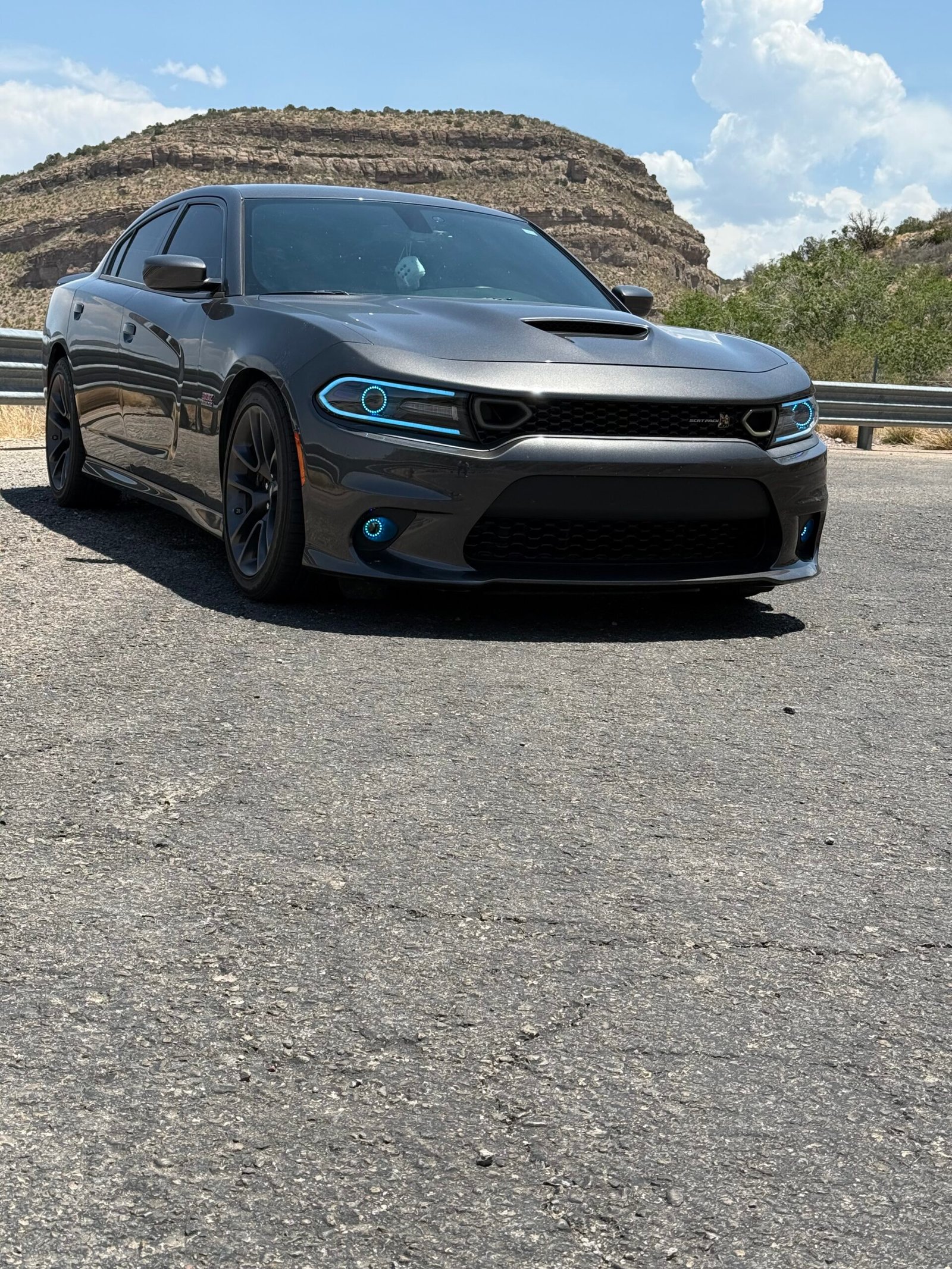 Dodge Charger SRT 392 side profile in rain